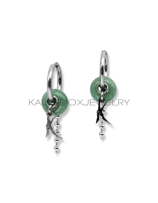 K Logo Jade Earrings
