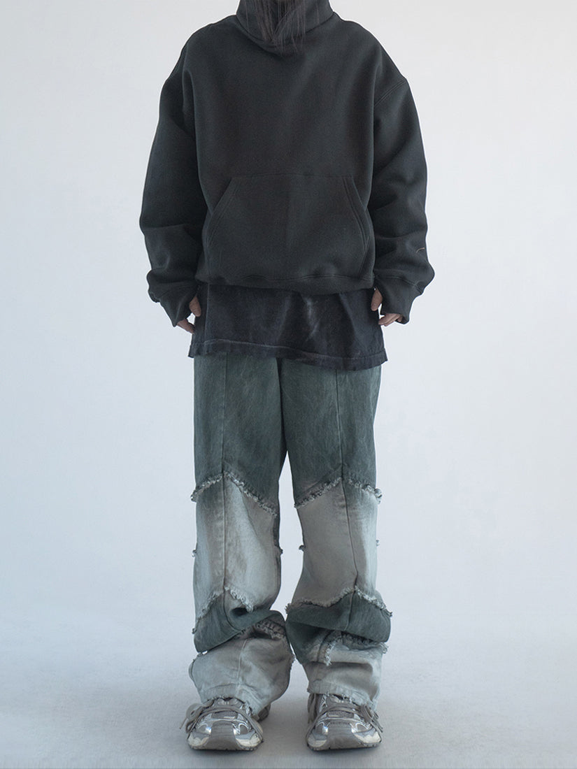 Slant Wide Denim Pants