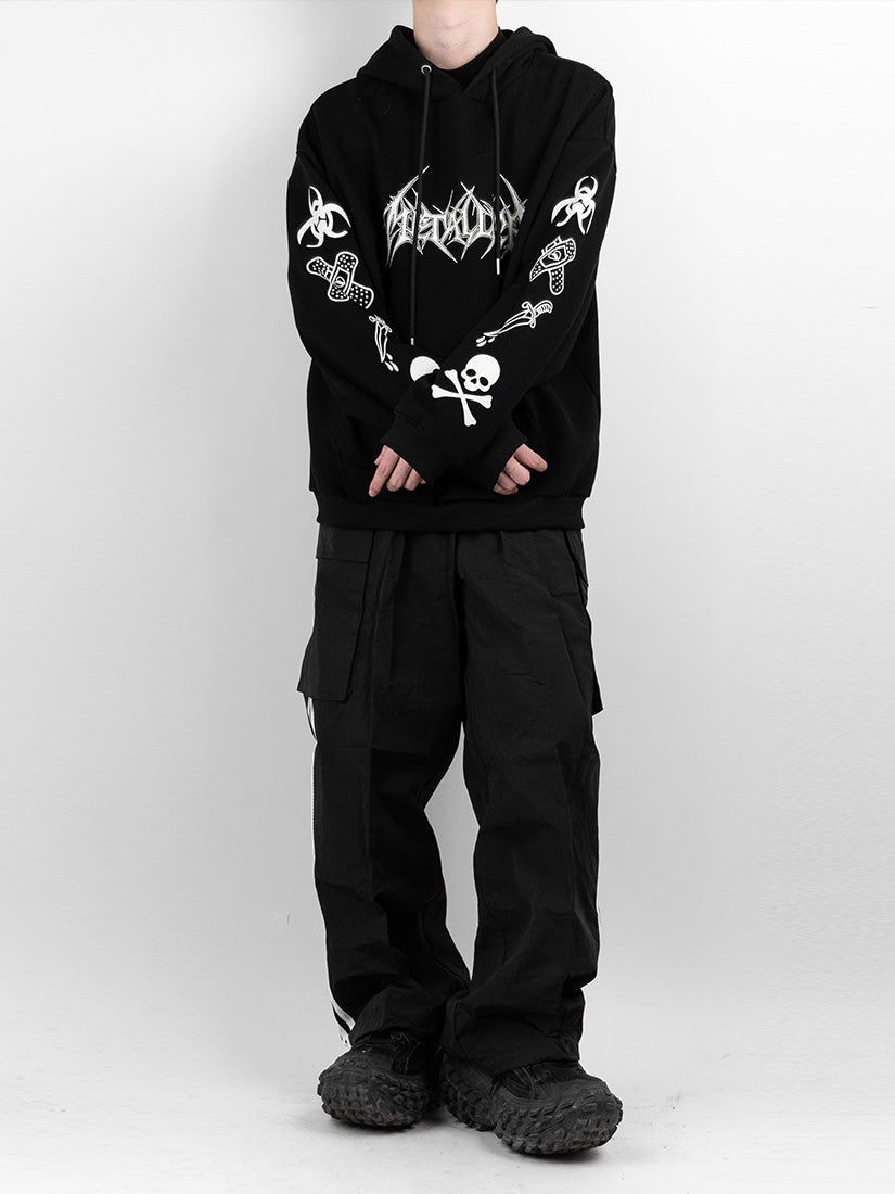 Double white cargo nylon pants 