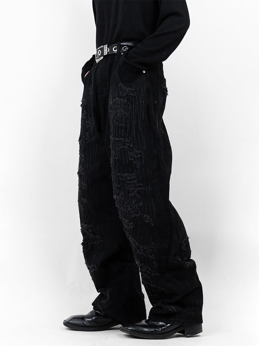 Damage Wide Denim Pants