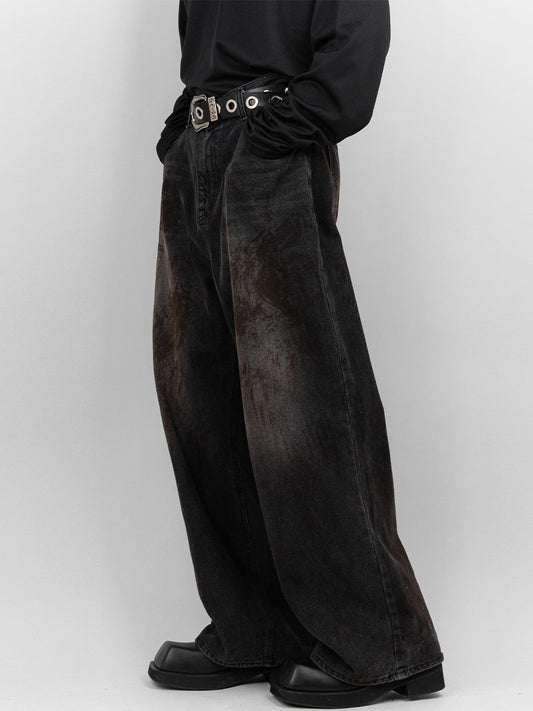 Dirty Wash Over Denim Pants 