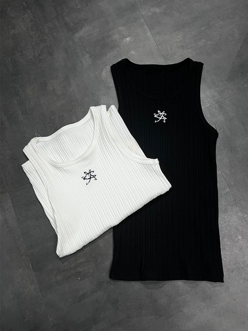 Embroidered Bone Sleeveless